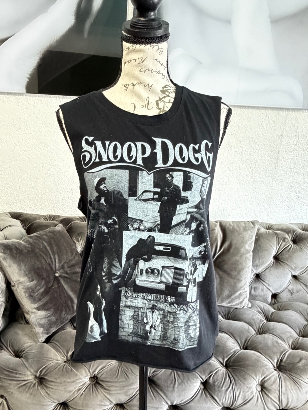 🔥 Snoop Dogg Graphic Muscle Tank Top Size Small - Black Hip Hop Rap Tee 🎤 West C